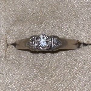 80s Real Diamond, Real White Gold Engagement Ring
